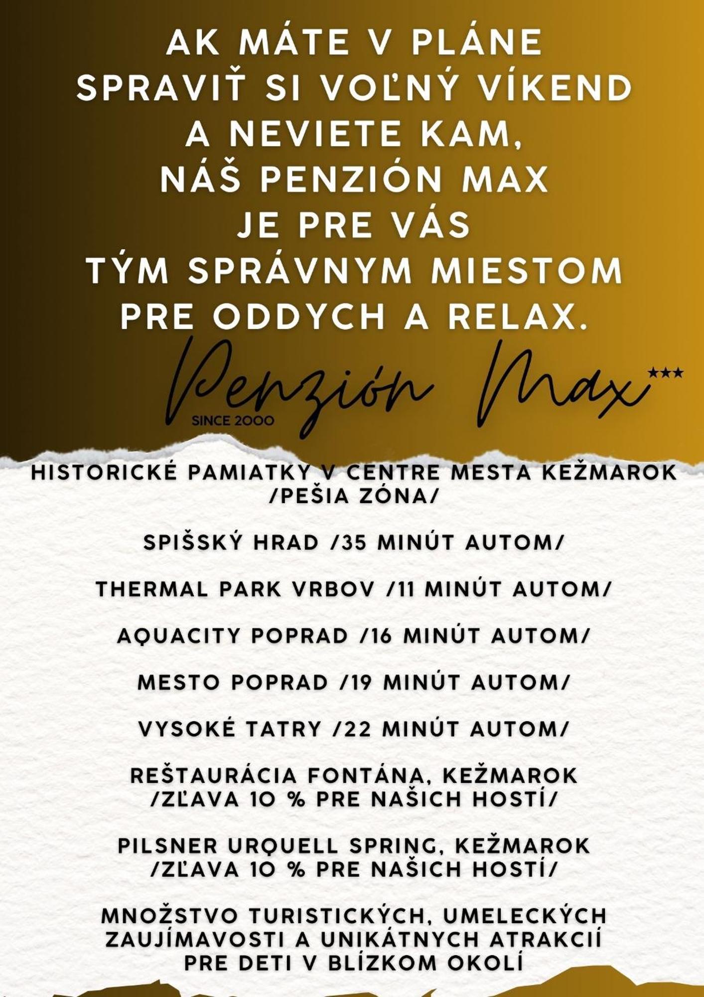 Penzion Max Kežmarok Eksteriør bilde
